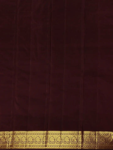 Coral Pink Floral Woven Pure Kanchipuram Silk Saree With Zari Border - Diadem