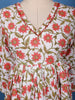 Coral Floral Printed Anarkali Cotton Salwar Suit - Diadem