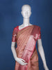 Coral Floral Woven Pure Kanchipuram Silk Saree - Diadem