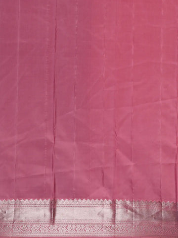 Coral Floral Woven Pure Kanchipuram Silk Saree - Diadem