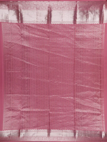 Coral Floral Woven Pure Kanchipuram Silk Saree - Diadem