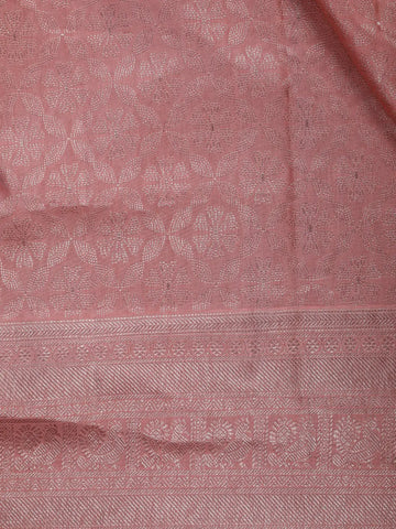 Coral Floral Woven Pure Kanchipuram Silk Saree - Diadem