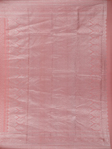 Coral Floral Woven Pure Kanchipuram Silk Saree - Diadem