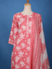 Coral Pink Floral Printed Cotton Salwar Suit - Diadem