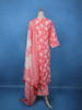 Coral Pink Floral Printed Cotton Salwar Suit - Diadem