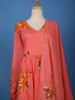 Coral Pink Floral Printed Cotton Salwar Suit - Diadem