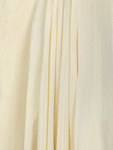 Cream Floral Embroidered Satin Skirt Top - Diadem