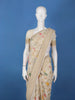 Cream Floral Embroidered Synthetic Saree With Zari Border - Diadem