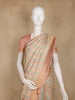 Cream Striped Design Pure Banarasi Silk Saree
