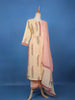 Cream Floral Design Printed Cotton Salwar Suit - Diadem