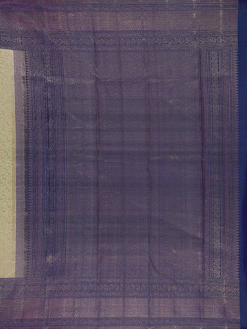 Cream Floral Woven Pure Kanchipuram Silk Saree - Diadem
