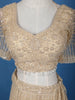 Cream Net Lehenga Embellished with Floral Sequins and Beads with Dupatta - Diadem