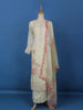 Cream White Floral Embroidery Organza Salwar Suit - Diadem