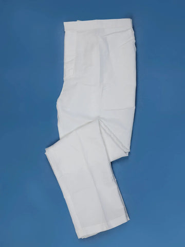 Cream White Thread Embroidery Cotton Kurta Set With Pant - Diadem