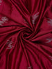 Crimson Red Birds Motif Design Semi Banarasi Silk Saree