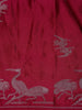 Crimson Red Birds Motif Design Semi Banarasi Silk Saree