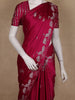 Crimson Red Birds Motif Design Semi Banarasi Silk Saree