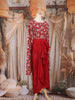 Crimson Red Floral Embroidered Design Georgette Skirt Top