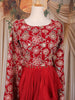 Crimson Red Floral Embroidered Design Georgette Skirt Top