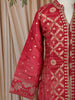 Crimson Red Mirror And Embroidered Design Tissue Silk Kids Palazzo Suit