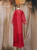 Crimson Red Mirror And Embroidered Design Tissue Silk Kids Palazzo Suit