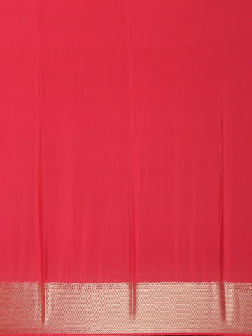 Crimson Red Zari Woven Chiffon Saree - Diadem