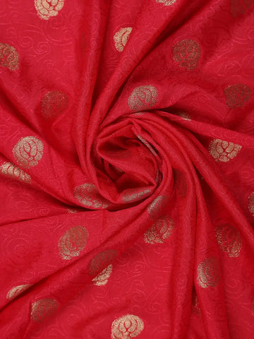 Crimson Red Zari Woven Chiffon Saree - Diadem