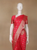 Crimson Red Zari Woven Chiffon Saree - Diadem