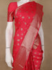Crimson Red Zari Woven Chiffon Saree - Diadem