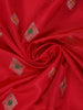 Crimson Red Floral Butta Woven Pure Kanchipuram Silk Saree - Diadem