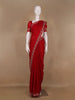 Crimson Red Stone Worked Satin Saree - Diadem