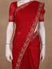 Crimson Red Stone Worked Satin Saree - Diadem