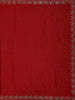 Crimson Red Stone Worked Satin Saree - Diadem