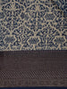 Dark Blue Block Print Chandheri Cotton Saree