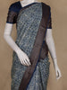 Dark Blue Block Print Chandheri Cotton Saree