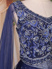 Dark Blue Sequins and Beads Embroidered Design Net Gown