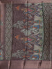 Dark Brown and Green Floral Woven Design Mixed Cotton Fancy Saree with Zari Border