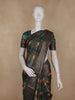 Green  Floral Print Chanderi Cotton Saree With Zari Border