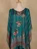 Dark Green Floral Printed Design Crepe Kaftan Suit