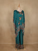 Dark Green Floral Printed Design Crepe Kaftan Suit