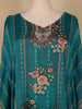 Dark Green Floral Printed Design Crepe Kaftan Suit