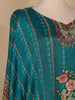 Dark Green Floral Printed Design Crepe Kaftan Suit