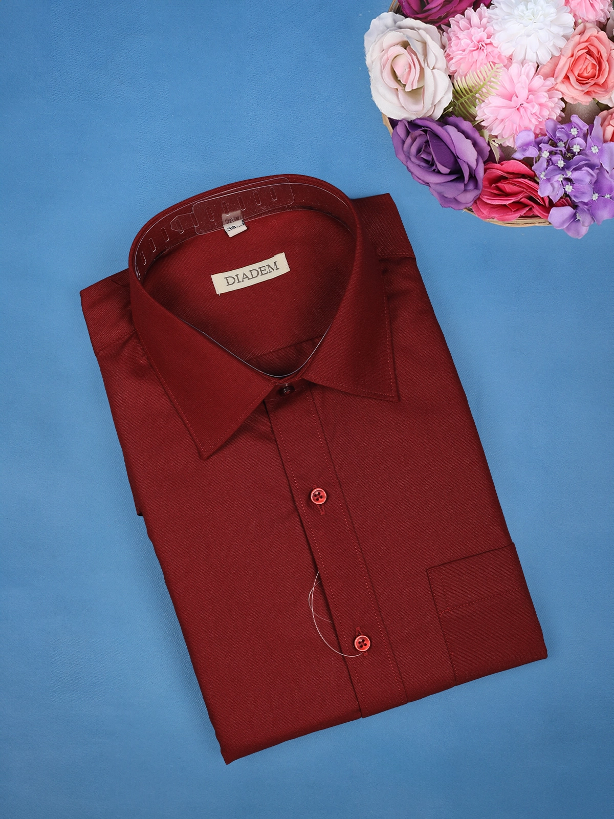 Dark Maroon Plain Design Full Sleeve Cotton Shirt | Diadem Dark Maroon Plain Design Full Sleeve Cotton Shirt | Diadem