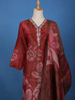 Dark Pink Floral Designed Silk Salwar Suit - Diadem
