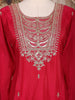 Dark Pink Floral Embroidered Design Chiffon Palazzo Suit