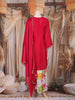 Dark Pink Floral Embroidered Design Chiffon Palazzo Suit