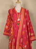 Dark Pink Floral Printed Cotton Salwar Suit With Dupatta - Diadem