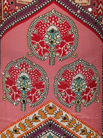 Dark Pink Floral Printed Synthetic Palazzo Salwar Suit - Diadem