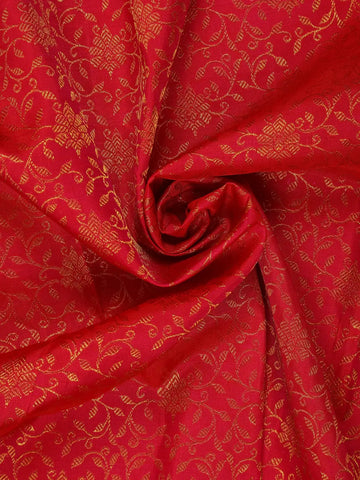 Dark Pink Floral Woven Pure Kanchipuram Silk Saree - Diadem