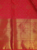 Dark Pink Floral Woven Pure Kanchipuram Silk Saree - Diadem